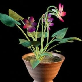 O modelo 3d do vaso de flores
