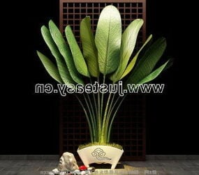 Modello 3d dell'albero di canna delle piante in vaso