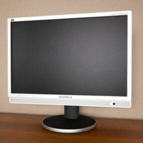 LCD TV s plochým monitorem 3D model