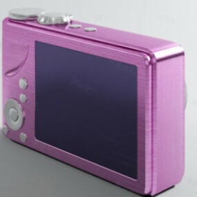 Růžový 3D model fotoaparátu