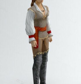 Ausländische Frau Charakter 3D-Modell