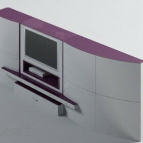 Modelo 3d de gabinete de fundo de TV