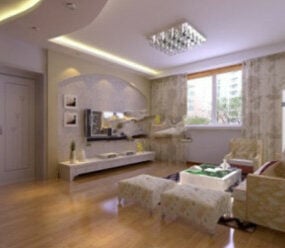 Simple Living Room Interior Scene 3d model
