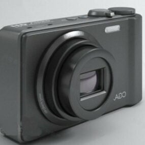 Kompaktní 3D model černého fotoaparátu