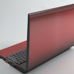 3д модель красного современного ноутбука