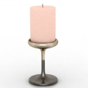 粉红色蜡烛灯3d模型