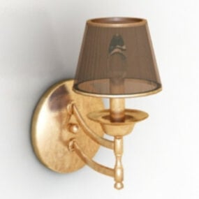 Modelo 3d de lâmpada de cabeceira de metal de hotel