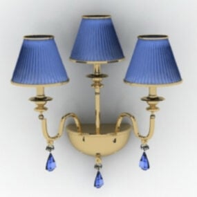 Model 3d Lampu Dinding Elegan Biru