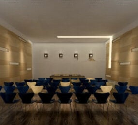 Büro-Konferenzraum-Nachtszene 3D-Modell