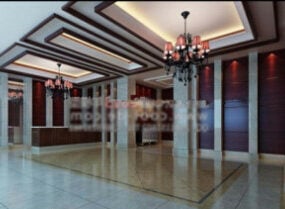 Hotel Lobby Interior Scene 3d model