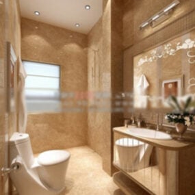 3d модель інтер'єру ванної кімнати готелю