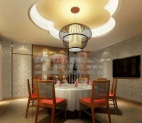Projekt wnętrza pokoju restauracyjnego VIP Model 3D