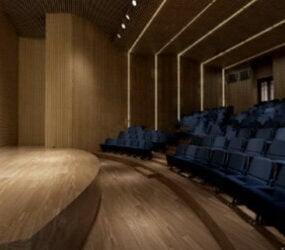 Oficina de conferencias de diseño de madera modelo 3d