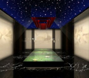 Modelo 3D da cena interior do design da sala de massagem