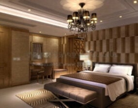Interiör Hotel Bed Room 3d-modell
