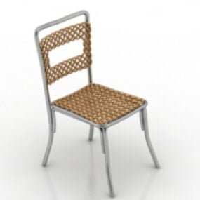 Gold Rattan Chair Furniture 3d model