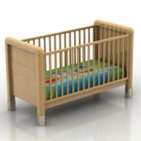 木制婴儿床3d模型