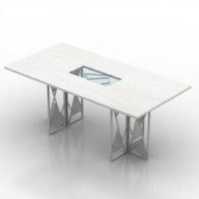 مبلمان میز سفید مدل سه بعدی