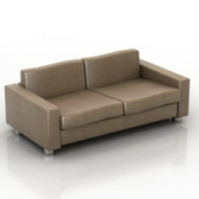 Einfaches braunes Sofa 3D-Modell