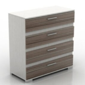 Textured Wooden Cabinet 3d model