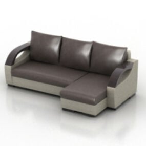 Sofa Kulit Multi Tempat Duduk model 3d
