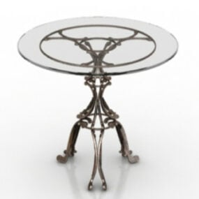 Modelo 3d de mesa de centro de metal para decoração
