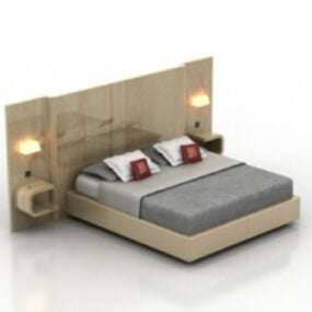 Modelo 3d de cama de casal de luxo