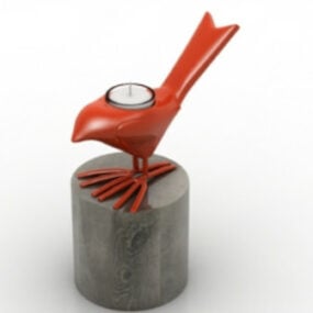 Red Bird Alarm Clock 3d-model