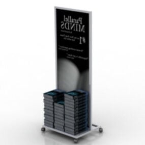 3d модель чорної високоякісної книжкової полиці