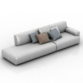 نموذج الأريكة البيضاء ثلاثي الأبعاد