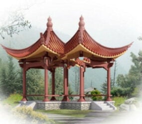 European Classic Pavilion Building 3D-malli