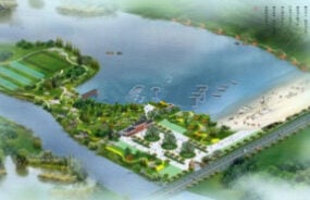 湖泊风景设计3d模型