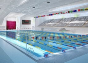 Site de compétition de natation modèle 3D