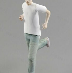 T-shirt Running Boy Character 3d model