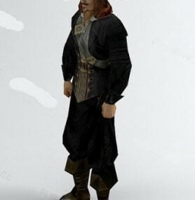 Siyah Stilde Güzel Erkek Karakteri 3D model