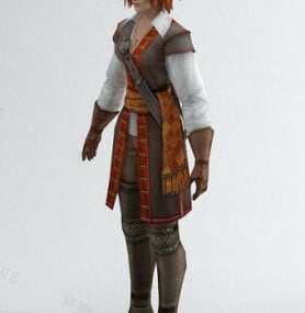 Female Character For Game 3d model