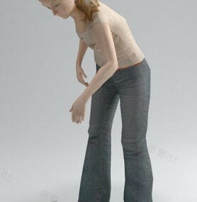 Model 3D dziewczyny pochylonej