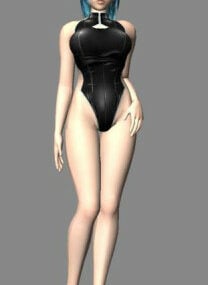 Mujer playa modelo 3d