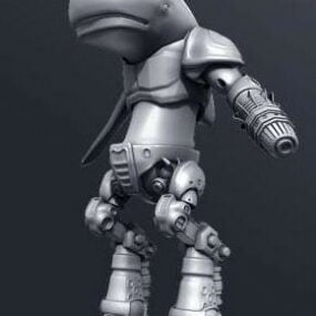 Modelo 3d del personaje del juego Ocean Warrior