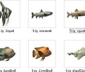 30 Set Ikan model 3d