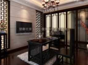 Escena interior de cocina china modelo 3d