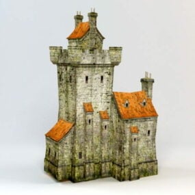 Keskiaikainen Castle Village 3d-malli