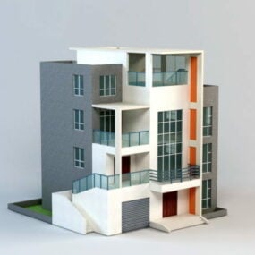 Flerlags hus 3d-model
