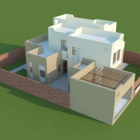 हाउस प्लान 3डी विज़ुअलाइज़ेशन 3डी मॉडल
