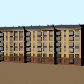 Apartemen Komunis Blok model 3d