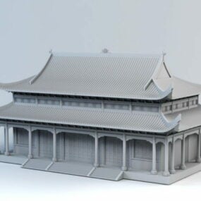 Modello 3d del palazzo orientale cinese
