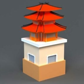 Antik Çin Tapınağı 3D modeli