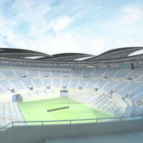 Animated Stadium Exterior Scene 3d model