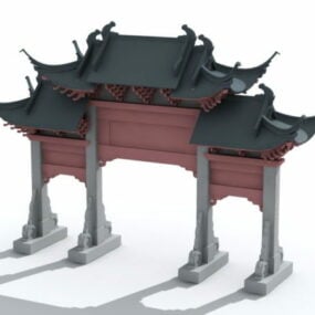 중국 문 3d 모델