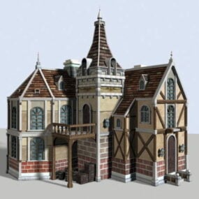 Middelalderbyhus 3d-model